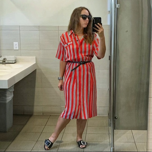 Red stripe Vintage Liz Claiborne Dress - Picture 2 of 6